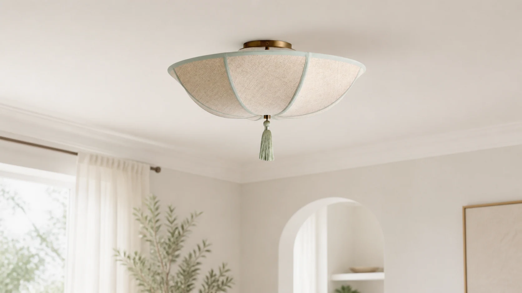 Valoflor floral petal flush mount ceiling light in a warm interior setting